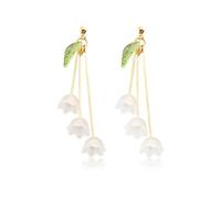 Lily Of The Valley, orecchini a perno da donna, alla moda, eleganti, con fiori bianchi, gioielli per feste di nozze, Misura unica