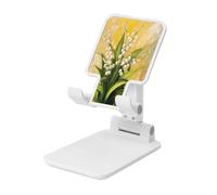 Lily Of The Valley - Supporto pieghevole per cellulare, ad angolo regolabile, altezza regolabile, compatibile con tutti gli smartphone, colore: bianco