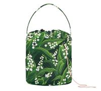 Lily of Valley Beauty Summer Flowers Crochet Bag Bag Organizer portatile per forniture artistiche da viaggio per lavoro a maglia