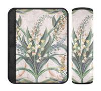 Lily of Valley Boho - Confezione da 2 copri cintura di sicurezza da donna, per maggiore comfort durante la guida