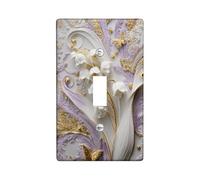 Lily - Placca di copertura per interruttore della luce singola, elegante decorazione con farfalla a spirale, in plastica bianca, dimensioni standard, per casa, soggiorno, nuovo appartamento (singolo)