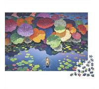 Lily Pond 1000 Pezzi Puzzle Riciclabile Impressionist Art Puzzle per Anziani Tempo di Gioco Familiare Props Allevia la Demenza Senile Ottimo Regalo 70x50cm/1000 Pezzi
