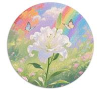 Lily Puzzle rotondi da 1000 pezzi per bambini e adulti, regalo per la famiglia, forma unica impossibile per giochi di sfida unici, 1000 pezzi (67,5 x 67,5 cm)
