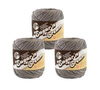 Lily Sugar'n Cream Solids, 100 % Baumwollgarn, Overcast, 3er-Pack
