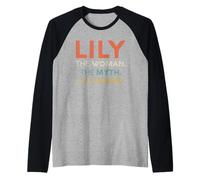 Lily The Woman The Myth Legend Nome Personalizzato Donne Maglia con Maniche Raglan