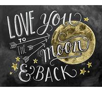 Lily & Val Moon 40 x 50 cm, Tela Stampe, Multicolore