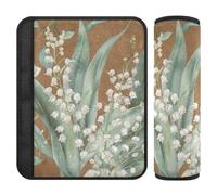 Lily Valley Bellflower Brown 2 Pack auto Accessories Safety Belt Covers Stop taglio nel collo per berlina Protector para cinturón de carro