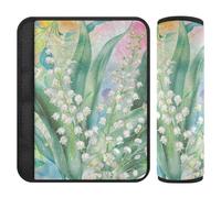Lily Valley Bellflower Rainbow - Confezione da 2 copri cinture di sicurezza per una guida più confortevole per berlina