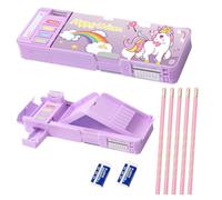 LilyBeauty Astuccio multifunzione pop-up per ragazze e ragazzi, con 5 matite, 2 gomme, 1 temperino e un programma, grazioso astuccio per penne a forma di cartone animato, ottimo regalo per bambini