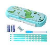 LilyBeauty Astuccio per ragazze e ragazzi, grazioso astuccio con lavagna per scrivere, matite, penne, gomme, temperamatite, portapenne per studenti, regalo per il rientro a scuola per bambini, Verde