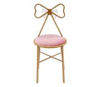 Lilyeriy Sedia classica a farfalla, sgabello da trucco con schienale a forma di farfalla, portata 100 kg, sedia da trucco per camera da letto, seduta imbottita (rosa chiaro)