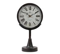 Lily's Home Antique Inspired Decorative Mantle Clock with Large Roman Numerals, Silent-Non-Ticking with Quartz Movement, Fits with Victorian or Antique Décor Theme, Black (11 3/4" Tall x 6 1/2" Wide)
