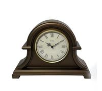 Lily's Home Orologio da tavolo Napoleone senza ticchettio, 33 x 25,4 cm, con movimento al quarzo, ideale per soggiorno, scrivania vintage, cucina retrò, decorazione per fattoria, caminetto (marrone)
