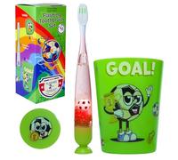 Lily's Home Spazzolino da denti per bambini con timer lampeggiante e setole morbide, tazza per risciacquo e copertura, divertente spazzolatura luminosa da 2 minuti per bambini, kit spazzolino morbido