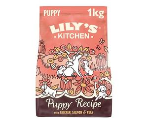 Lily's Kitchen Preparato con ingredienti naturali Cibo secco per cani cuccioli Ricetta senza cereali con pollo, salmone e piselli 1kg