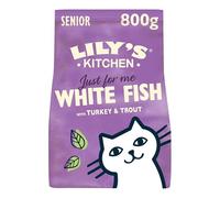 Lily's Kitchen Realizzato con ingredienti naturali Cibo secco per gatti pesce bianco con tacchino e trota Ricetta senza cereali 4 x 800 g