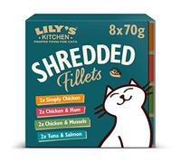 Lily's Kitchen Umido Cibo per Gatti Shredded Fillets 32er Vaschette (32 x 70g) - Multipack in un delizioso brodo