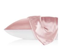 LILYSILK 19 Momme federa per cuscino in seta di gelso un lato in cotone con cerniera cura capelli e pelle federa in seta per cuscino 1 pezzo (rosa antico, 40 x 40 cm)