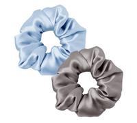 LILYSILK Fascia per capelli da donna, 100% seta di gelso, per tutti i tipi di capelli e condizioni, per la prevenzione di doppie punte, rottura e perdita di capelli, blu cielo+grigio scuro