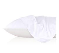 LilySilk Federa per Cuscino in Seta con Parte Inferiore in Cotone con Chiusura Lampo (40 x 80 cm, Bianco Formaggio.)