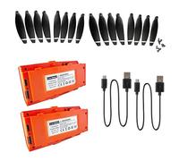 LILYY Accessori per droni L900Pro Rc Drone Quadcopter Batterie Caricatore USB Filo Eliche Lame Ali L900 Ricambi Facile da installare(2 Orange Battery Kit)