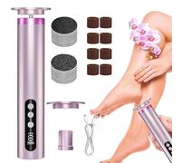 Lima elettrica per piedi 2 in 1, professionale, per pedicure, 9 velocità regolabili, con punta da trapano sostituibile, ricaricabile, per la rimozione della pelle morta (rosa)