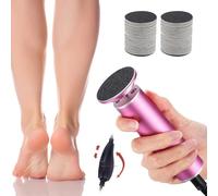 Lima elettrica per piedi, rimozione dei calli a velocità regolabile con 60 cuscinetti di ricambio, raschietto professionale per pedicure per pelle morta, dura e screpolata (rosa)