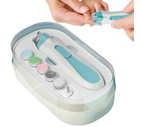 Lima elettrica per unghie per bambini, smerigliatrice elettrica per unghie, set per manicure per bambini, con luce LED, anti-pizzicamento, alimentato a batteria, kit buffer per uso quotidiano e