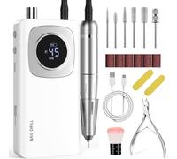 Lima elettrica senza fili, SC300F, trapano professionale ricaricabile per unghie, 30000 giri/min, kit di lime per unghie in gel acrilico, manicure e casa, bianco