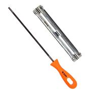 Affila Catena Motosega Professionale YATO | Passo da ⅜’’ o 0,325" |Diametro 4.8mm | Guida per Affilatura catene ad angolo 30° e 35° | Lima lunga 25 cm (Ø4.8 mm x 0.325")
