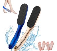 Lima per piedi con venature oltre la crema, lima per piedi in vetro nano per la cura dei piedi, rimuove la pelle dura, per uso bagnato e asciutto, strumento per pedicure per piedi lisci (misto 2