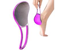 Lima per piedi in vetro, 2 in 1, per rimuovere calli e talloni, per uomini, donne, rimozione della pelle morta, strumento per pedicure, colore rosso rosa