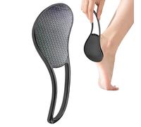 Lima per piedi in vetro, 2 in 1, per rimuovere calli e talloni, per uomini, donne, rimozione della pelle morta, strumento per pedicure, nero