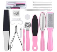 Lima per piedi,Kit per Pedicure,Kit Pedicure Professionale da 16 Pezzi Lime di Strumenti Che Rimuove la Pelle Dura e Morta, la Pelle Morta Kit per la Cura Dei Piedi per Donne e Uomini Salone o Casa