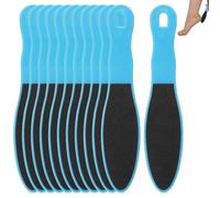 Lima per piedi per calli da 12 pezzi, per piedi piccoli, 16 x 3,5 cm, set di lima per piedi double face, riutilizzabile, per piedi secchi, screpolati, pelle morta (blu)