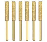 Lima per pietra da macinare, accessorio per trapano, 4,8 mm, diamantata placcata in titanio, affilatrice per motosega, per affilare in modo preciso e rapido e facile la lama per sega a catena (oro)