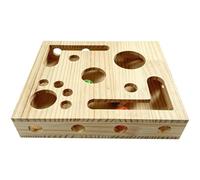Lima per unghie a forma di labirinto in legno con carta vetrata, giocattolo interattivo per l'arricchimento dei gatti, 3 palline a campana, protezione per mobili, 29,5 x 24,9 x 6,1 cm