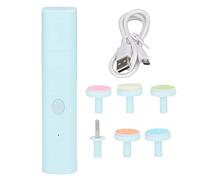 Lima per unghie elettrica per bambini, antigraffio, multifunzione, tagliaunghie per bambini, 2 velocità regolabili, con 6 testine di macinazione (blu)