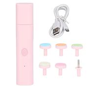 Lima per unghie elettrica per bambini Antigraffio Tagliaunghie per bambini multifunzione Tagliaunghie regolabile a 2 velocità con 6 teste di macinazione (Rosa)