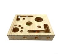 Lima per unghie in legno con sfera a campana, giocattolo puzzle interattivo per gatti per mantenere la salute delle unghie e fornire sollievo dallo stress (B)