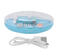 Lima per unghie per bambini Tagliaunghie elettrico per bambini Tagliaunghie sicuro Smalto rapido per neonati Adulti Materiale ABS ecologico 13 cm Misura 6 Teste lucidanti (Azzurro)