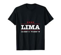 Lima Perù Coordinate Città Natale Tipografia Maglietta