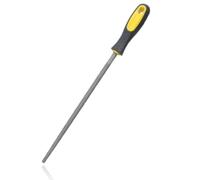 Lima rotonda in metallo da 10 pollici, Lima a coda di topo con manico, Strumenti professionali per lime in acciaio per metallo, Strumento per affilare e modellare progetti in pelle (Lima tonda a