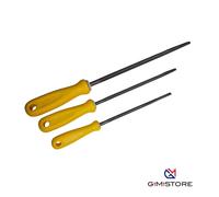 LIMA TONDA STELLA BIANCA SET 3PZ DA 6-8-10 POLLICI CON MANICO