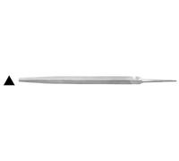 Lima triangolare per meccanici, con punta affilata, resistente ed ergonomica, ideale per lisciare e modellare parti metalliche.