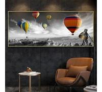 LIMAIDUO Bellissimo dipinto decorativo in stile industriale in bianco e nero, moderno, minimalista, poster da parete, decorazione da parete, 60x180 cm, senza cornice