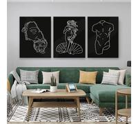 LIMAIDUO Decorazione estetica per la stanza, stampa artistica di sculture in marmo astratte, poster di David, dipinti su tela greci, decorazioni per la casa, 20x30cmx3 senza cornice