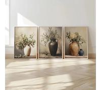 LIMAIDUO Juego de 3 piezas de olivos, hortensias, eucaliptos, plantas y flores, lienzo para pared, pósteres nórdicos, decoración para sala de estar (30 x 45 cm, sin marco)