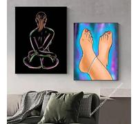 LIMAIDUO Poster astratti di donne sexy per uomini, adulti, quadri da parete, bar, camera da letto, arredamento per la casa, poster di qualità 40x60cmx2 senza cornice