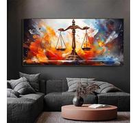 LIMAIDUO Poster con simbolo della bilancia della giustizia, dipinto su tela, stampa, graffiti, immagine artistica da parete, ufficio, arredamento per la casa, 90x180 cm, senza cornice